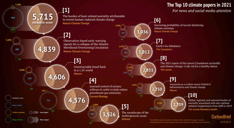 Analysis: The climate papers most featured in the media in 2021