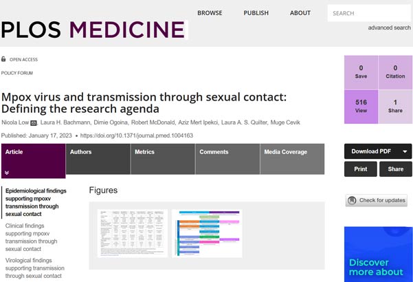 Mpox virus and transmission through sexual contact: Defining the research agenda