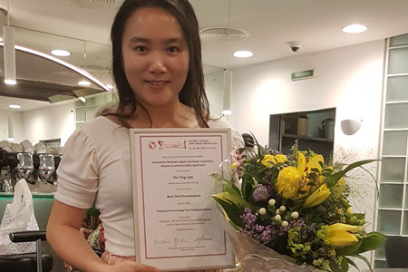 Yin Ting Lam received the 2nd prize for the Best Oral presentation on Paediatric Pneumonology Free Communications