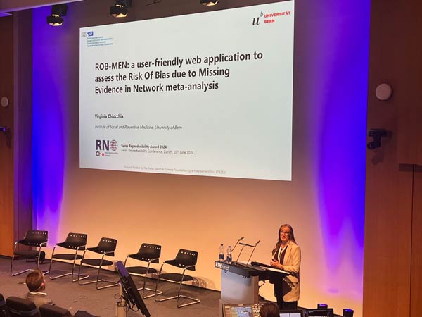 Winner of the Swiss Reproducibility Award 2024 for Early Career Researchers Virginia Chiocchia