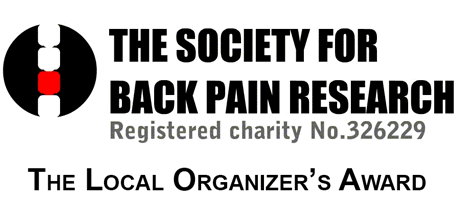 “Local Organiser’s Award” at the Society for Back Pain Research (UK)